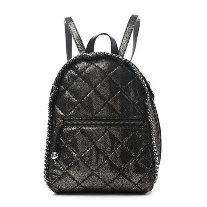 Stella McCartney Metallic Shaggy Deer Quilted Mini Falabella Backpack 1 of 11