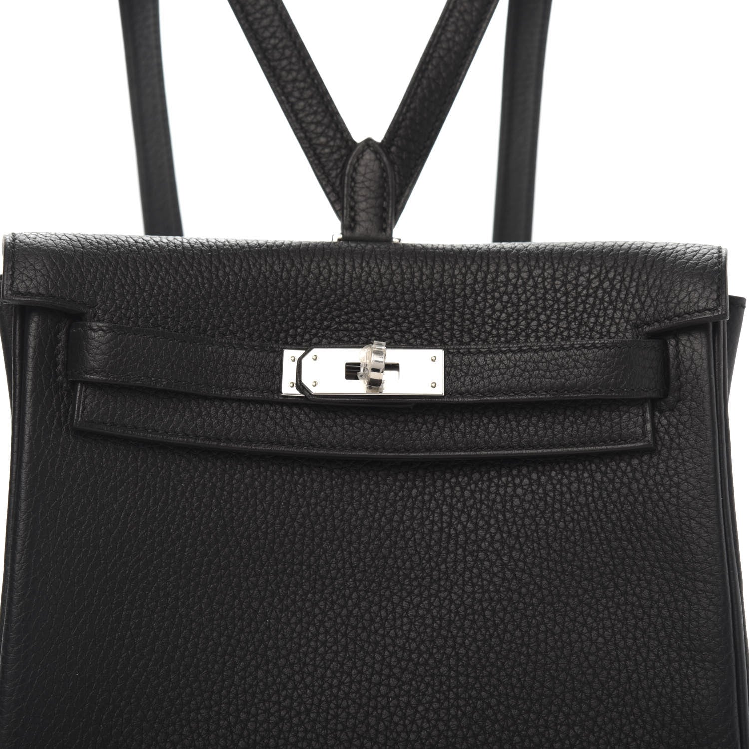 Hermes Taurillon Clemence Kelly Ado Backpack Black 9 of 10
