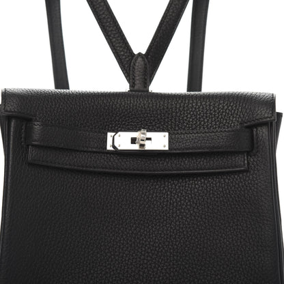 Hermes Taurillon Clemence Kelly Ado Backpack Black 9 of 10