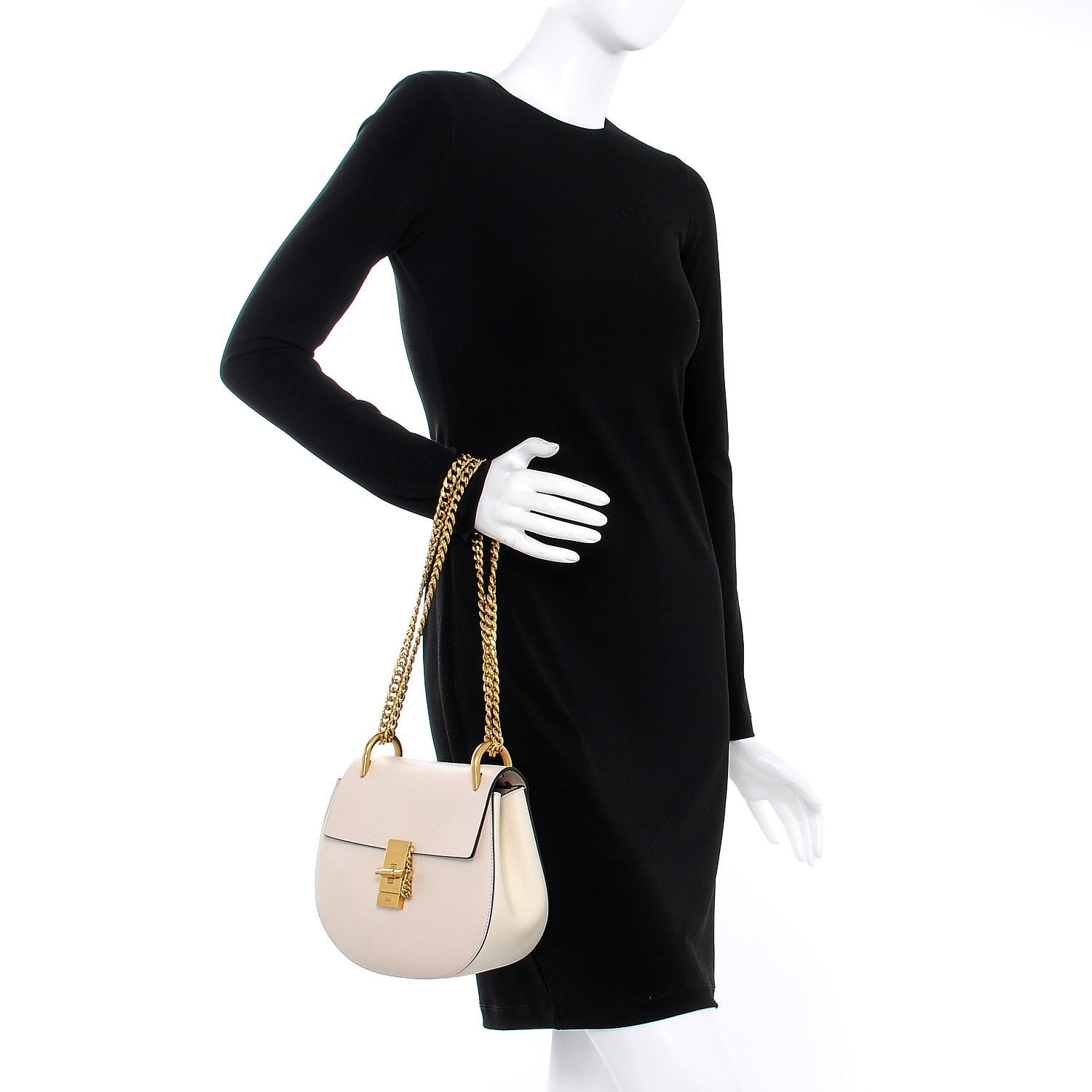 Chloe Goatskin Drew Shoulder Bag Off White 2 of 7