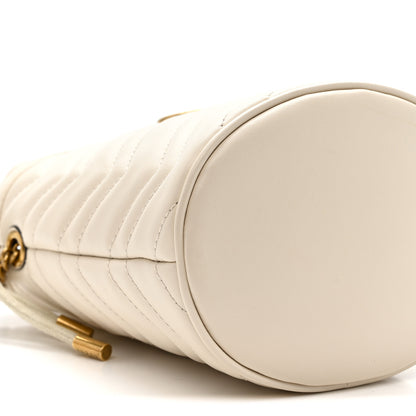 Gucci Calfskin Matelasse Mini GG Marmont 2.0 Bucket Bag White 9 of 11