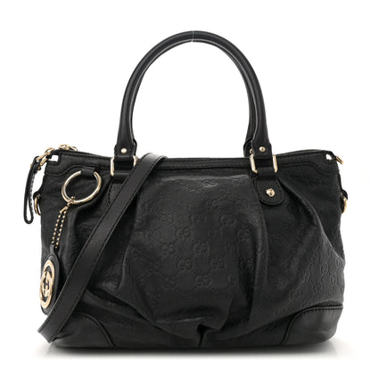 Gucci Guccissima Medium Sukey Top Handle Bag Black 1 of 12