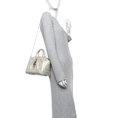 Givenchy Snakeskin Mini Lock Antigona Shoulder Bag Dusty Gold 2 of 9
