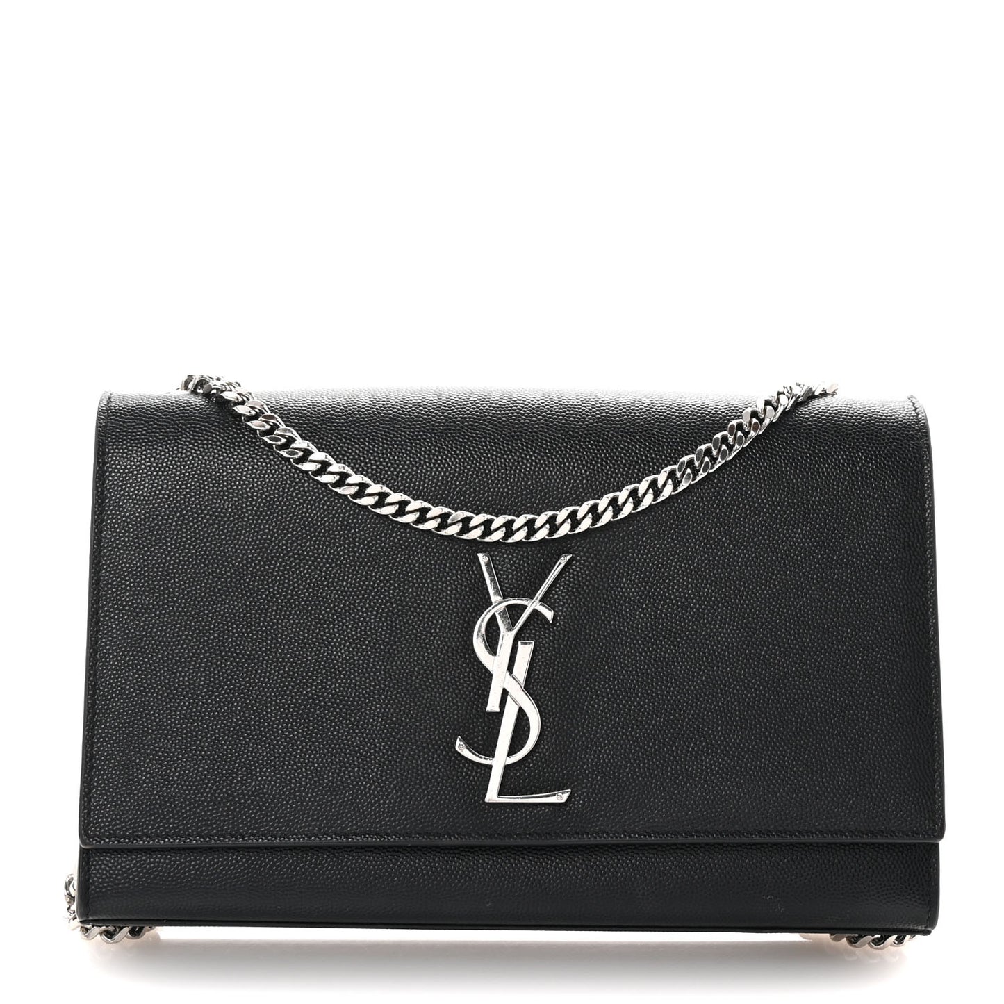 Grain De Poudre Medium Classic Monogram Kate Satchel Black