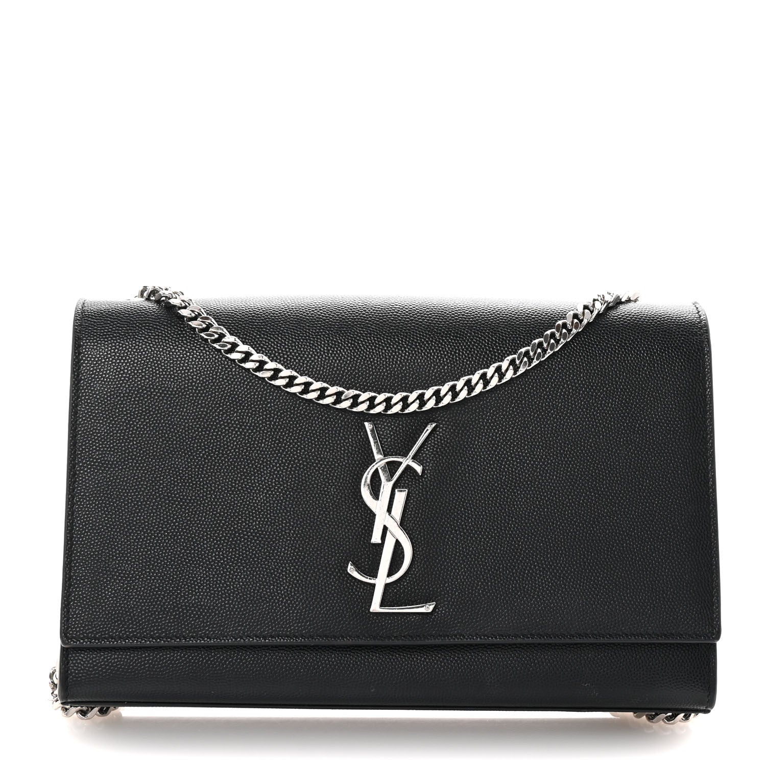 Saint Laurent Grain De Poudre Medium Classic Monogram Kate Satchel Black 1 of 9
