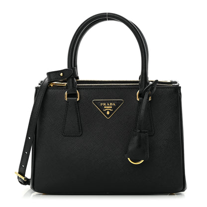 Prada Saffiano Small Galleria Double Zip Tote Black 1 of 16