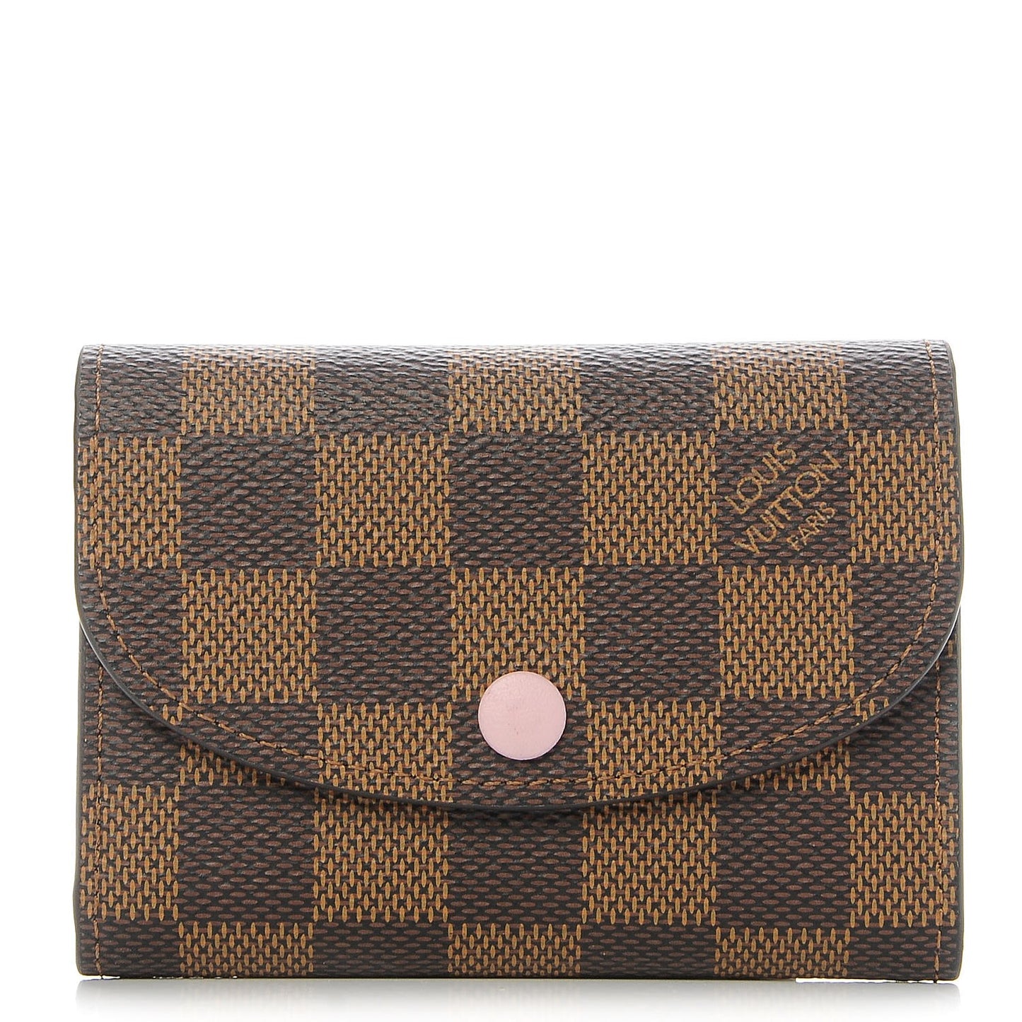 Damier Ebene Rosalie Coin Purse Rose Ballerine