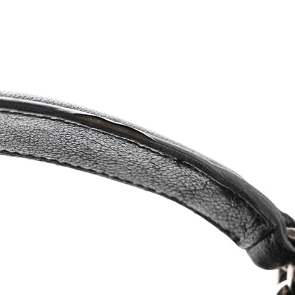 Saint Laurent Sheepskin Matelasse Chevron Monogram College Chain Wallet Black 12 of 12