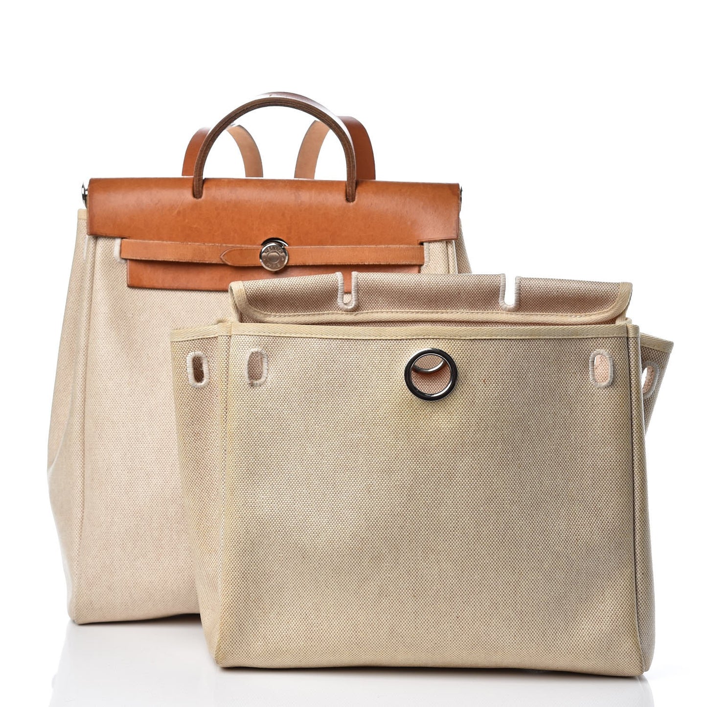 Toile Vache Calfskin Herbag 30 PM Backpack Natural