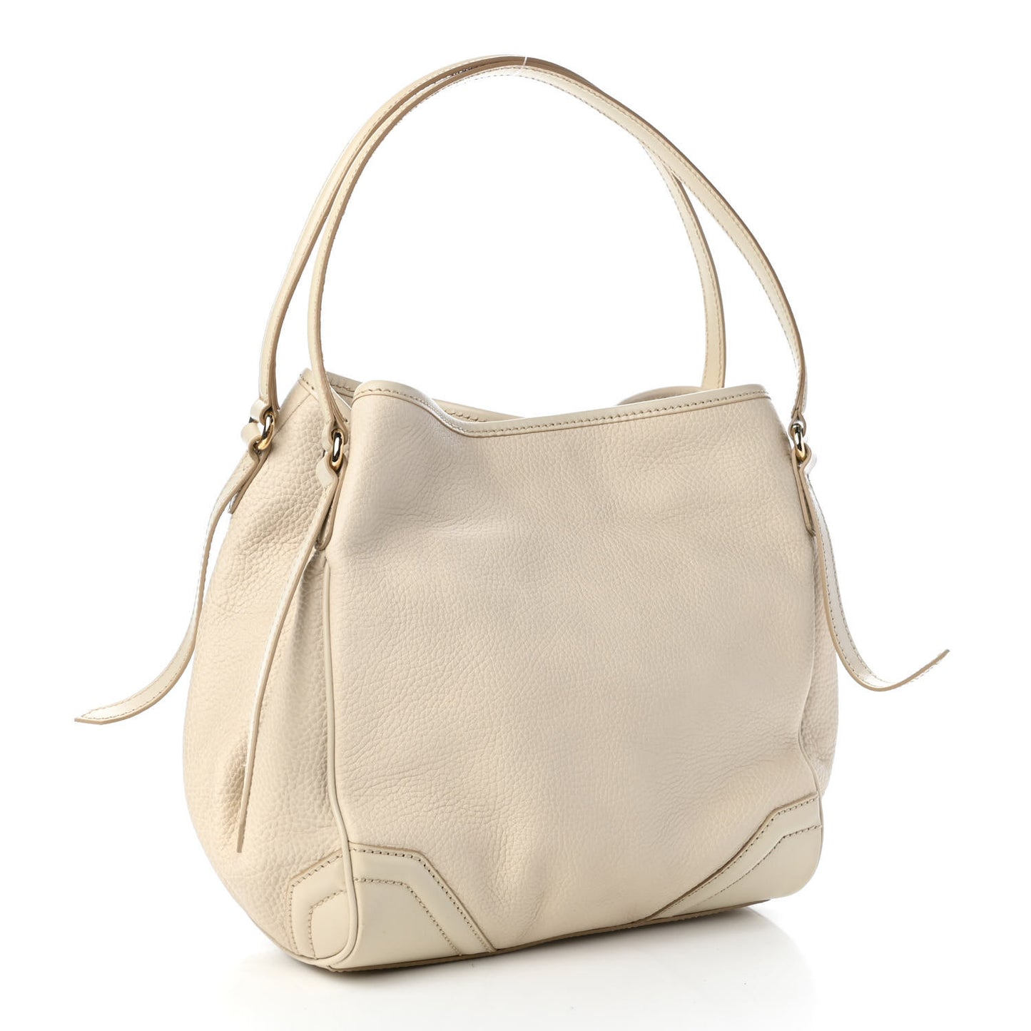Grainy Calfskin Small Canterbury Tote Limestone