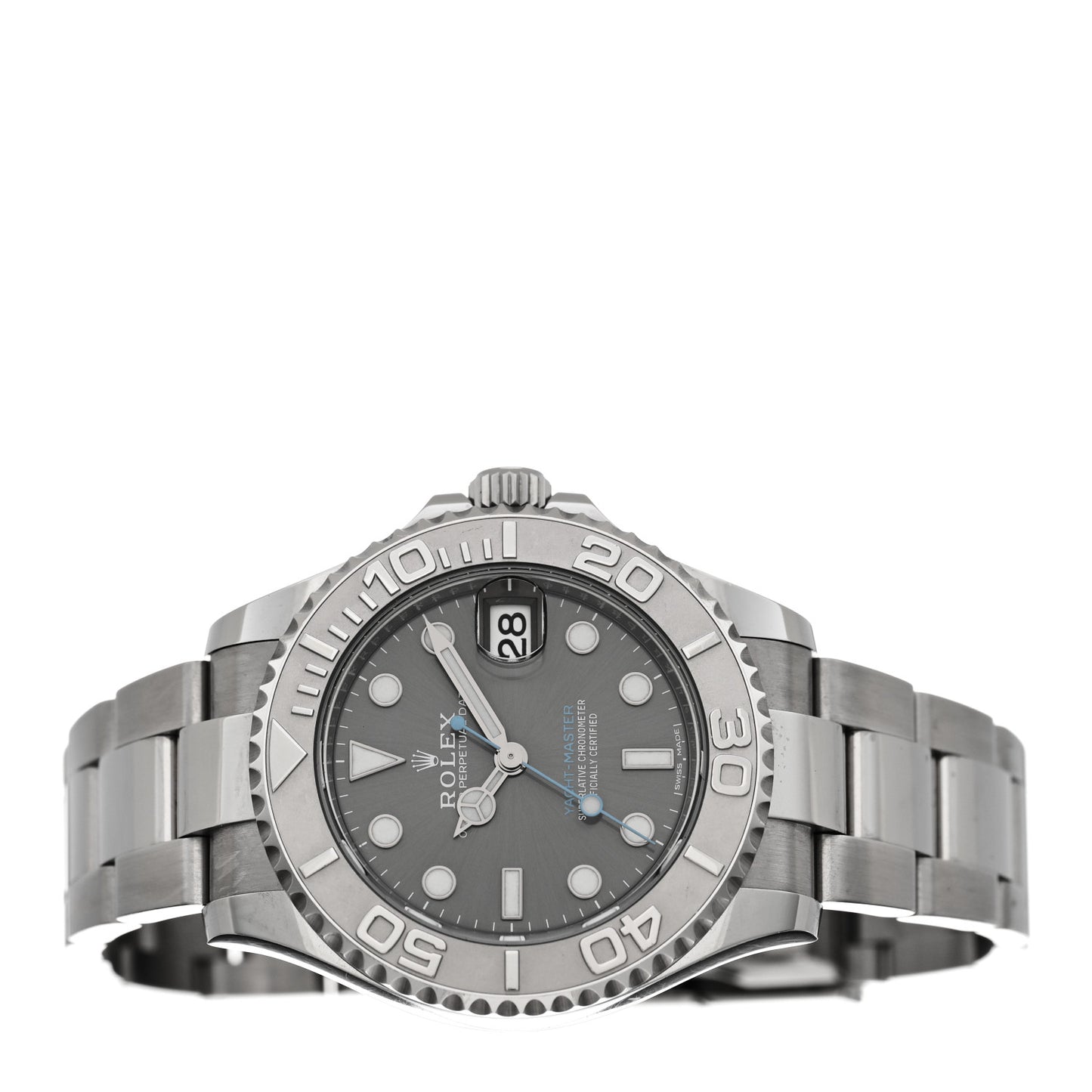 Stainless Steel Platinum 37mm Oyster Perpetual Date Yacht-Master Watch Slate 268622