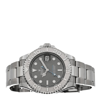 Rolex Stainless Steel Platinum 37mm Oyster Perpetual Date Yacht-Master Watch Slate 268622 2 of 5