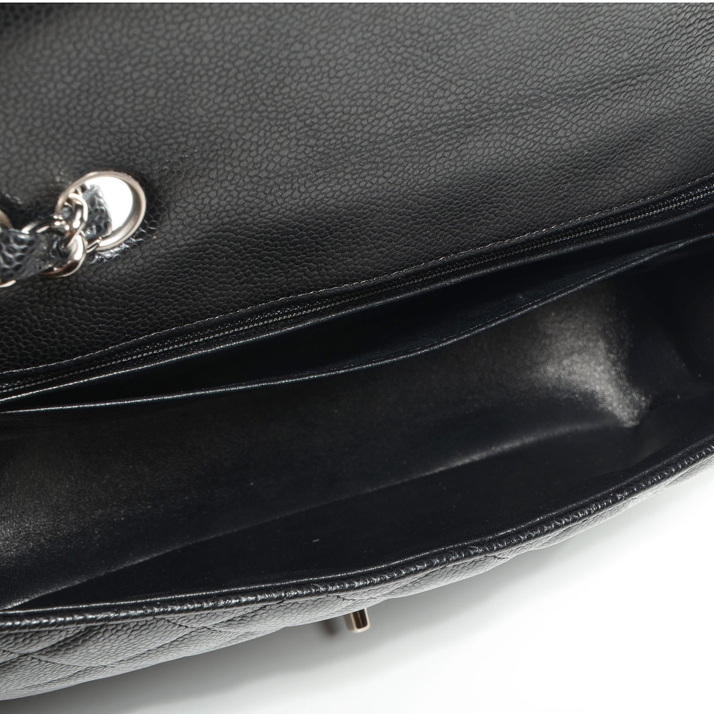Caviar Jumbo Single Flap Black