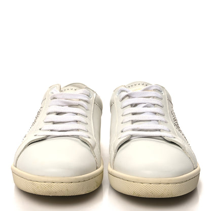 Saint Laurent SAINT LAURENT Calfskin Studded SL/08 Low Top Sneakers 37.5 White 2 of 9