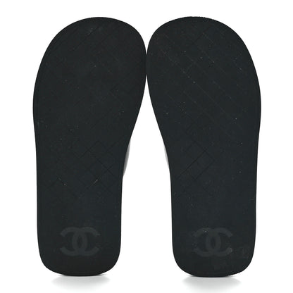 Chanel Lambskin Padded Pool Thong Sandals 38 Black 5 of 7