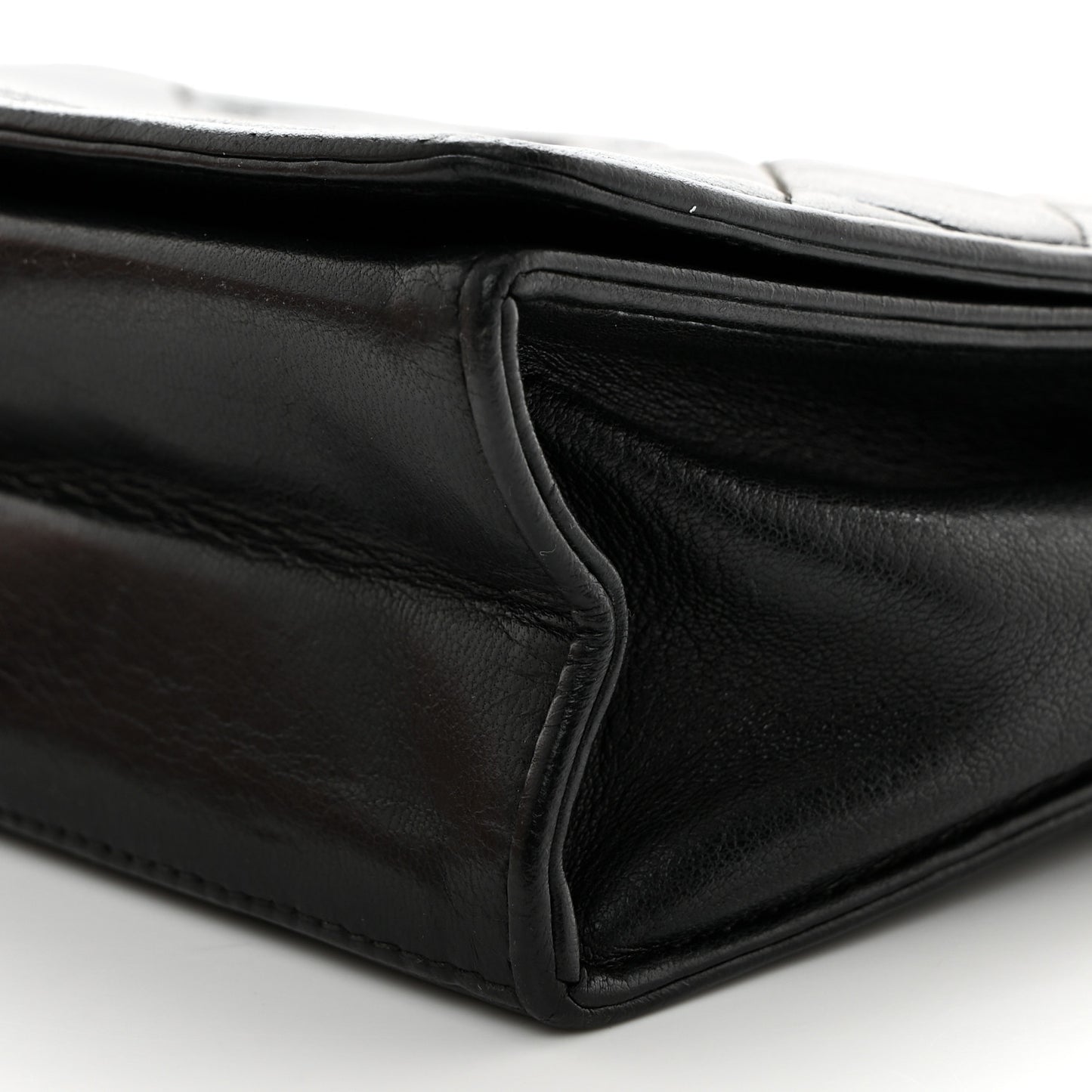 Lambskin Quilted Tassel Camera Case Black