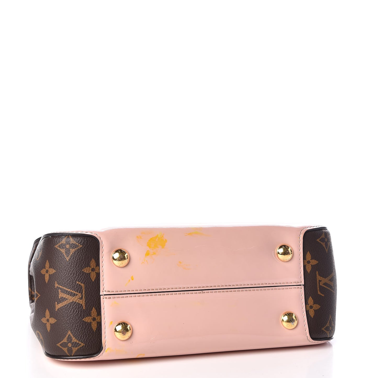 Patent Calfskin Monogram Cherrywood PM Rose Ballerine