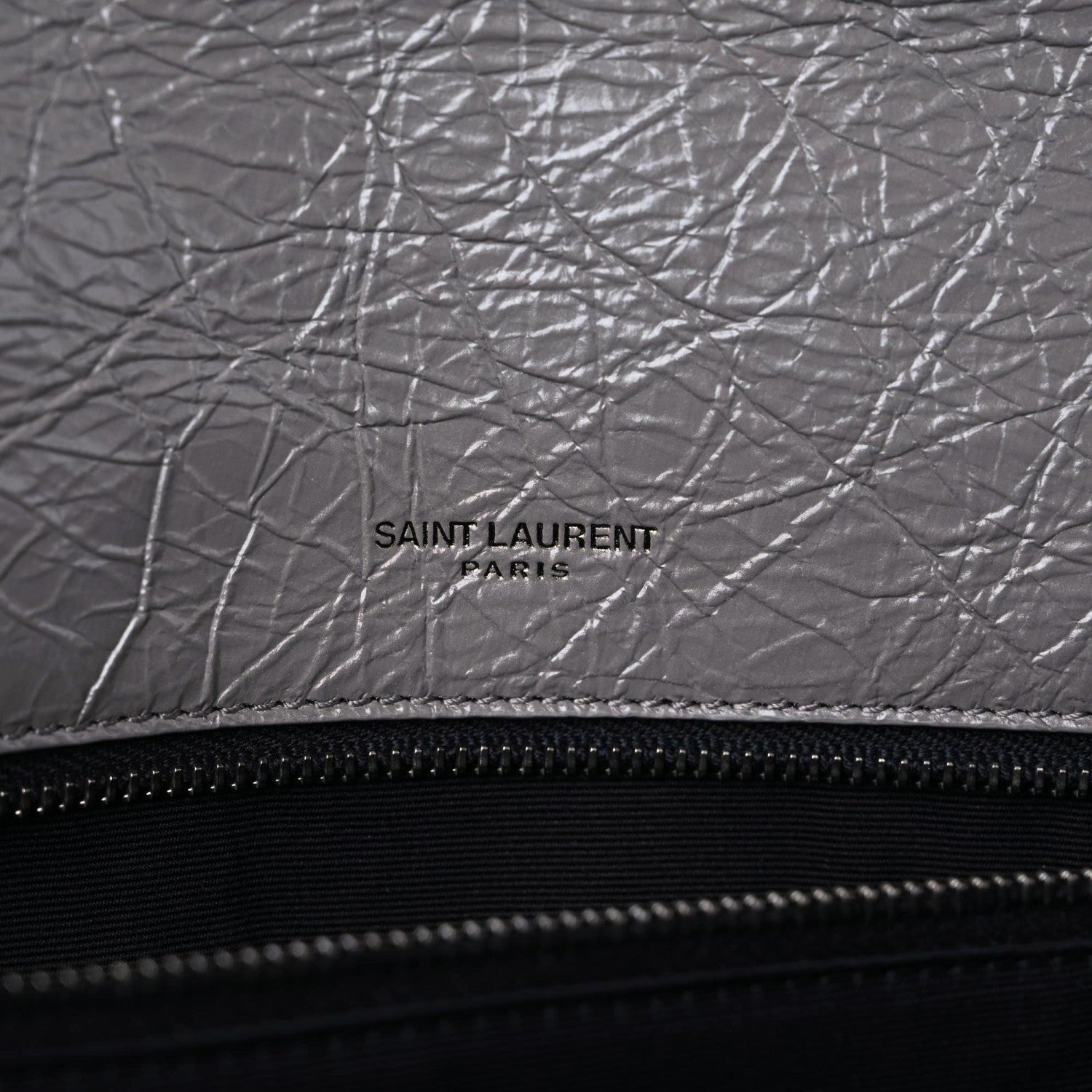 Saint Laurent Crinkled Calfskin Matelasse Monogram Large Niki Chain Satchel Fog 9 of 11