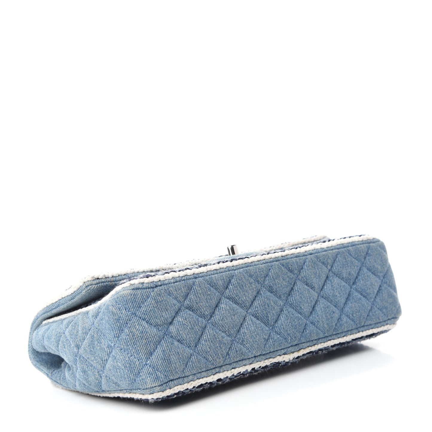 Denim Braided Medium Flap Bag Light Blue