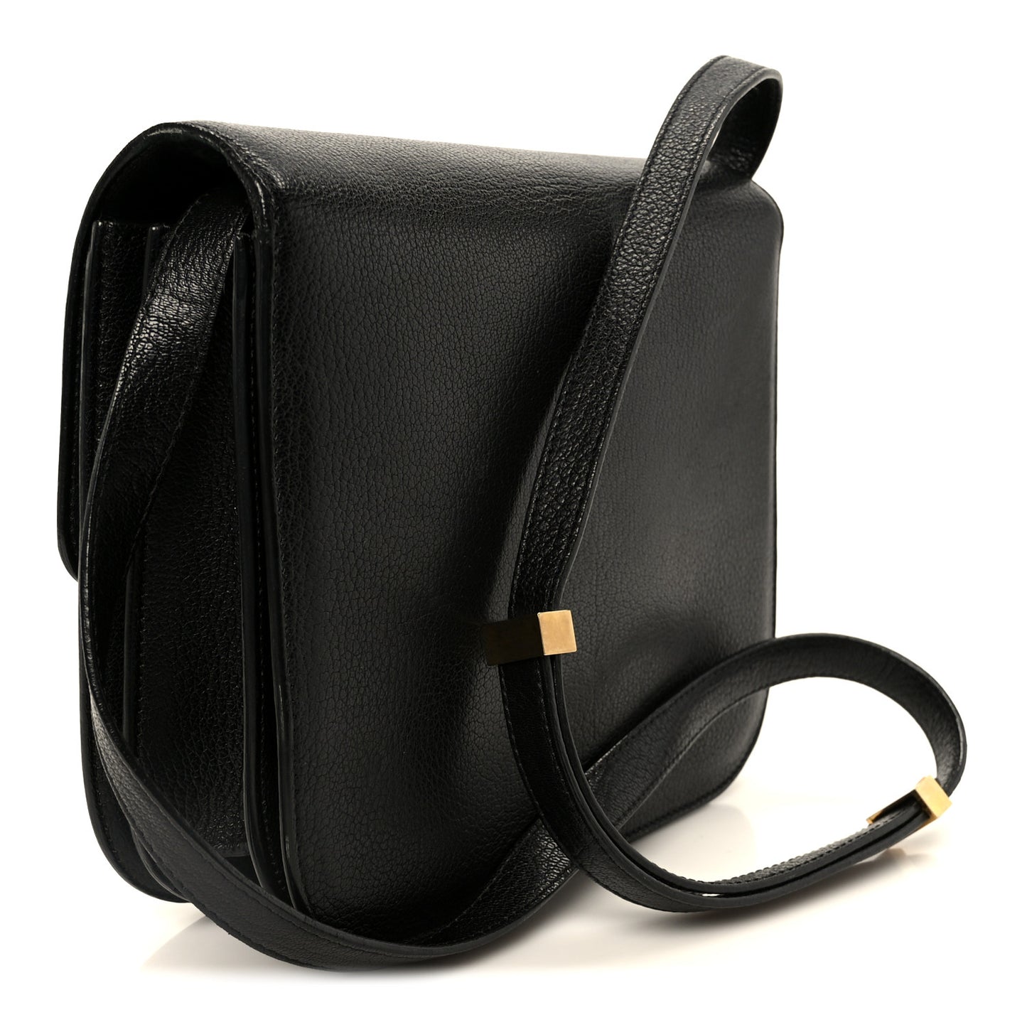 Goatskin Medium Classic Box Flap Bag Black