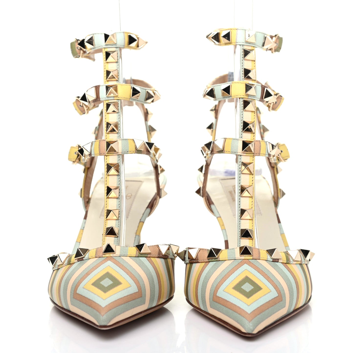 Nappa Native Couture 1975 Rockstud Ankle Strap Low Heel Pumps 36 Multicolor