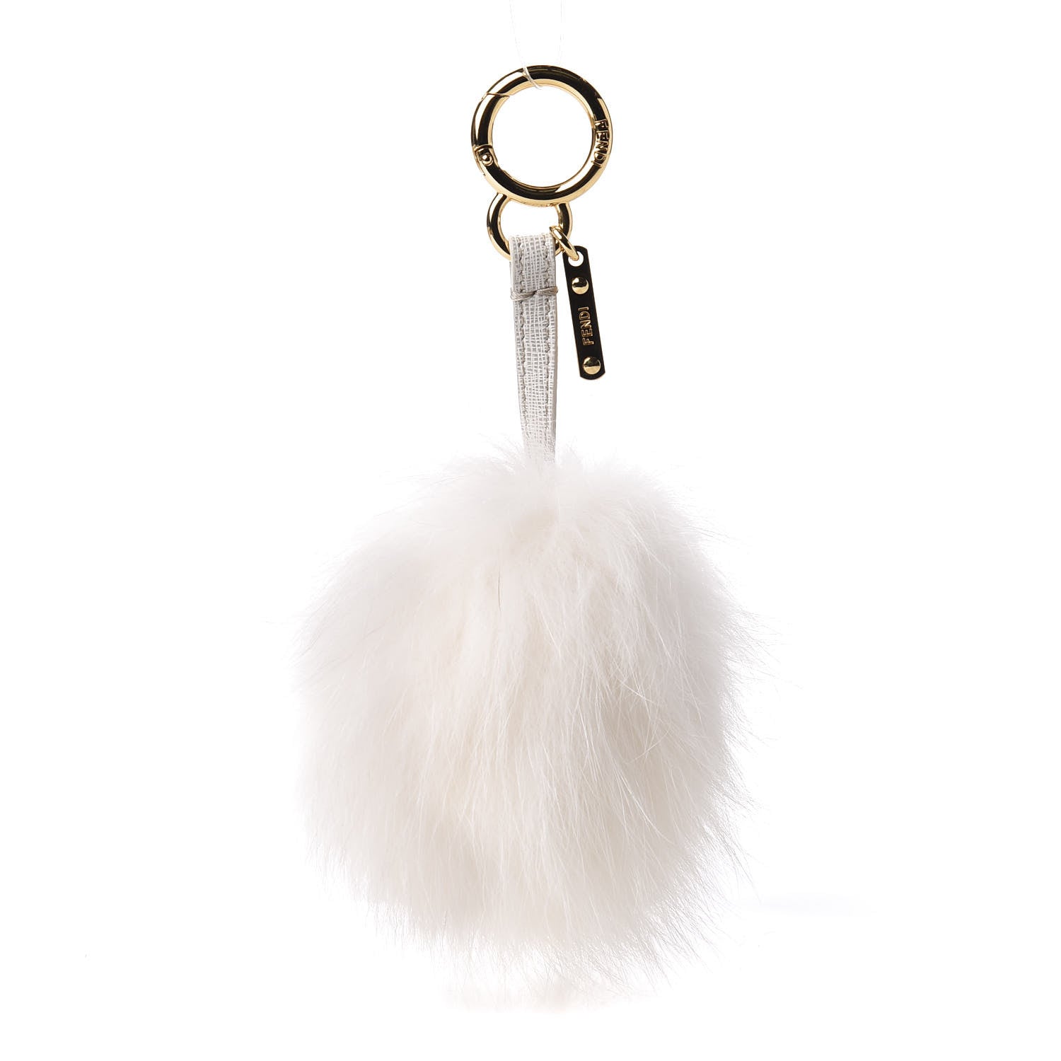 Fendi Fox Fur Pom Pom Bag Charm White 1 of 5