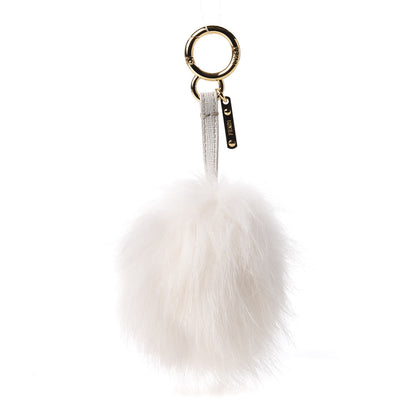 Fendi Fox Fur Pom Pom Bag Charm White 1 of 5