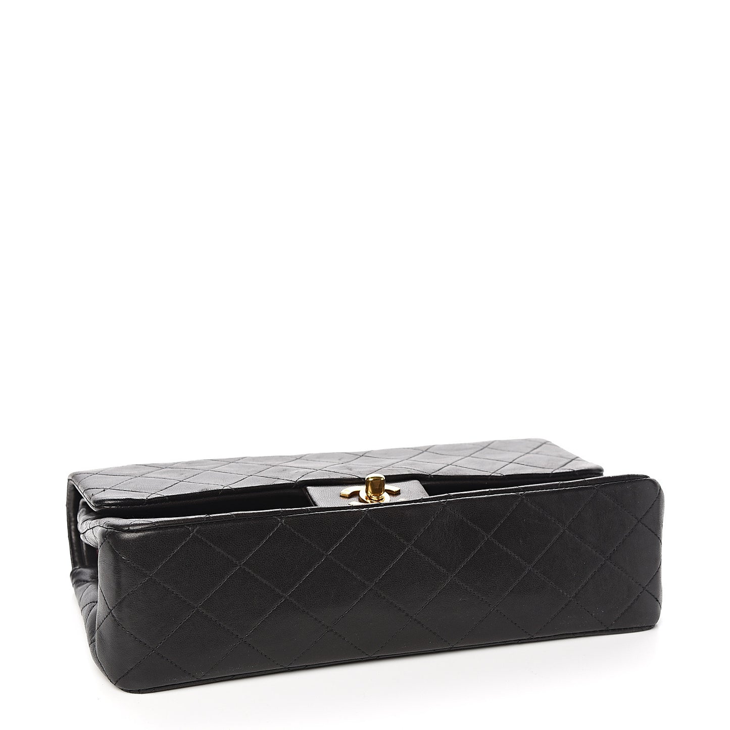 Lambskin Quilted Medium Double Flap Black