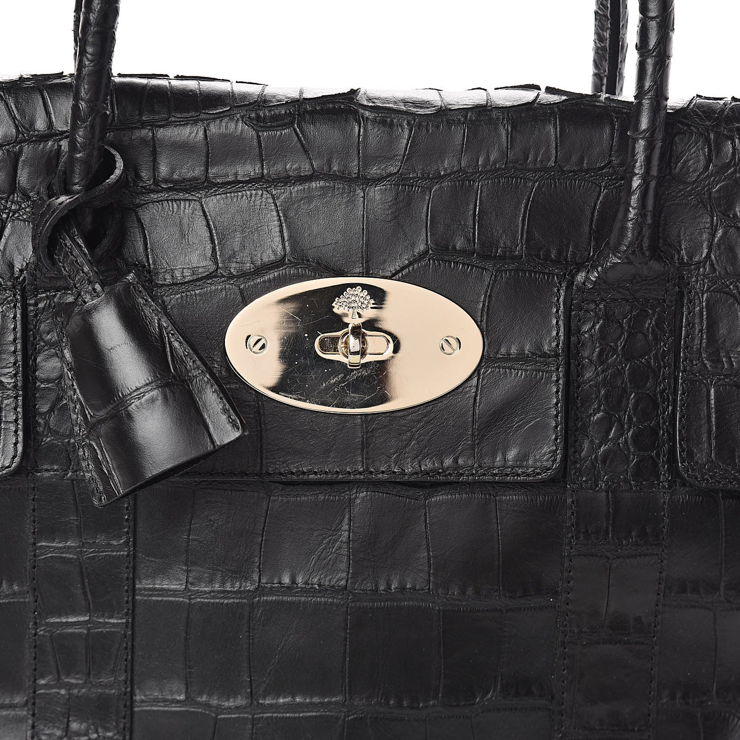 Mulberry Calfskin Crocodile Embossed Bayswater Black 8 of 15