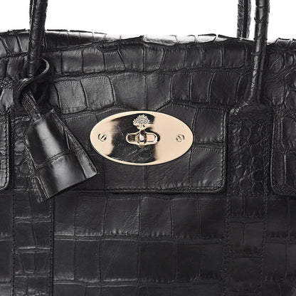Mulberry Calfskin Crocodile Embossed Bayswater Black 8 of 15