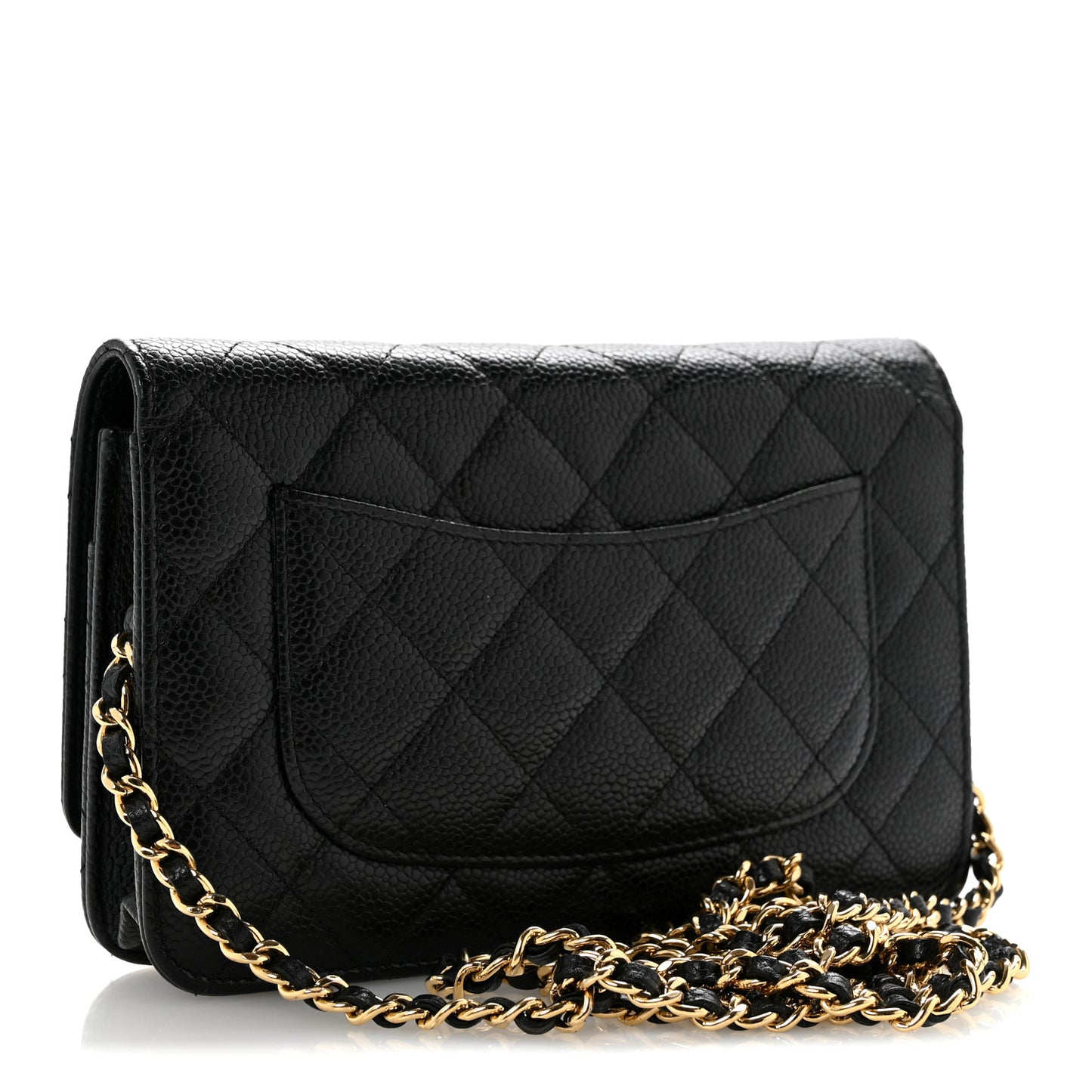 Caviar Quilted Wallet On Chain WOC Black