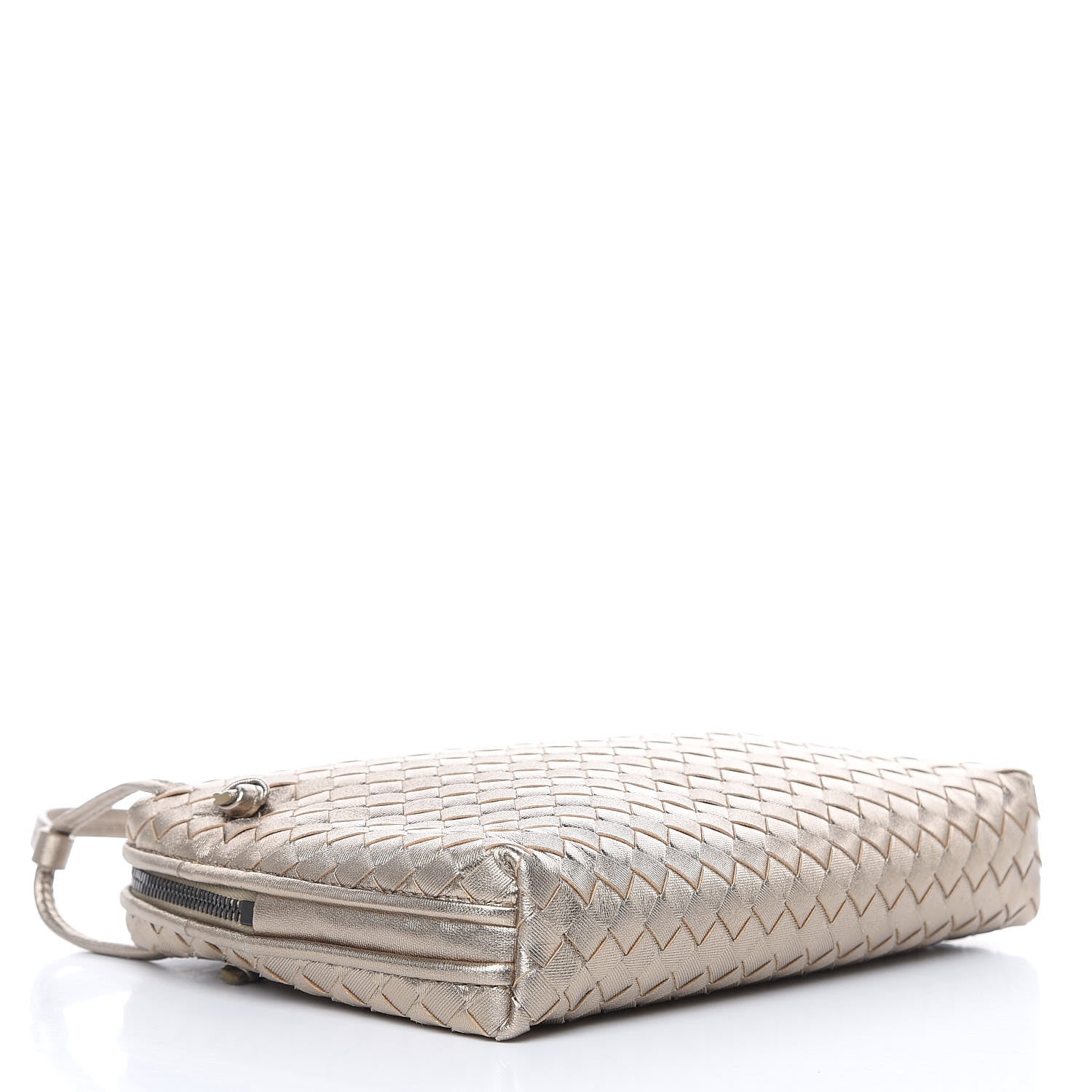 Bottega Veneta Metallic Grosgrain Intrecciato Pillow Crossbody Messenger Fume 4 of 10