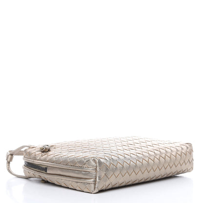 Bottega Veneta Metallic Grosgrain Intrecciato Pillow Crossbody Messenger Fume 4 of 10
