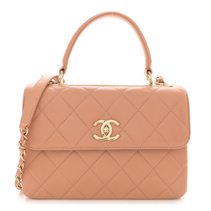 Chanel Lambskin Quilted Small Trendy CC Dual Handle Flap Bag Camel 1 of 13