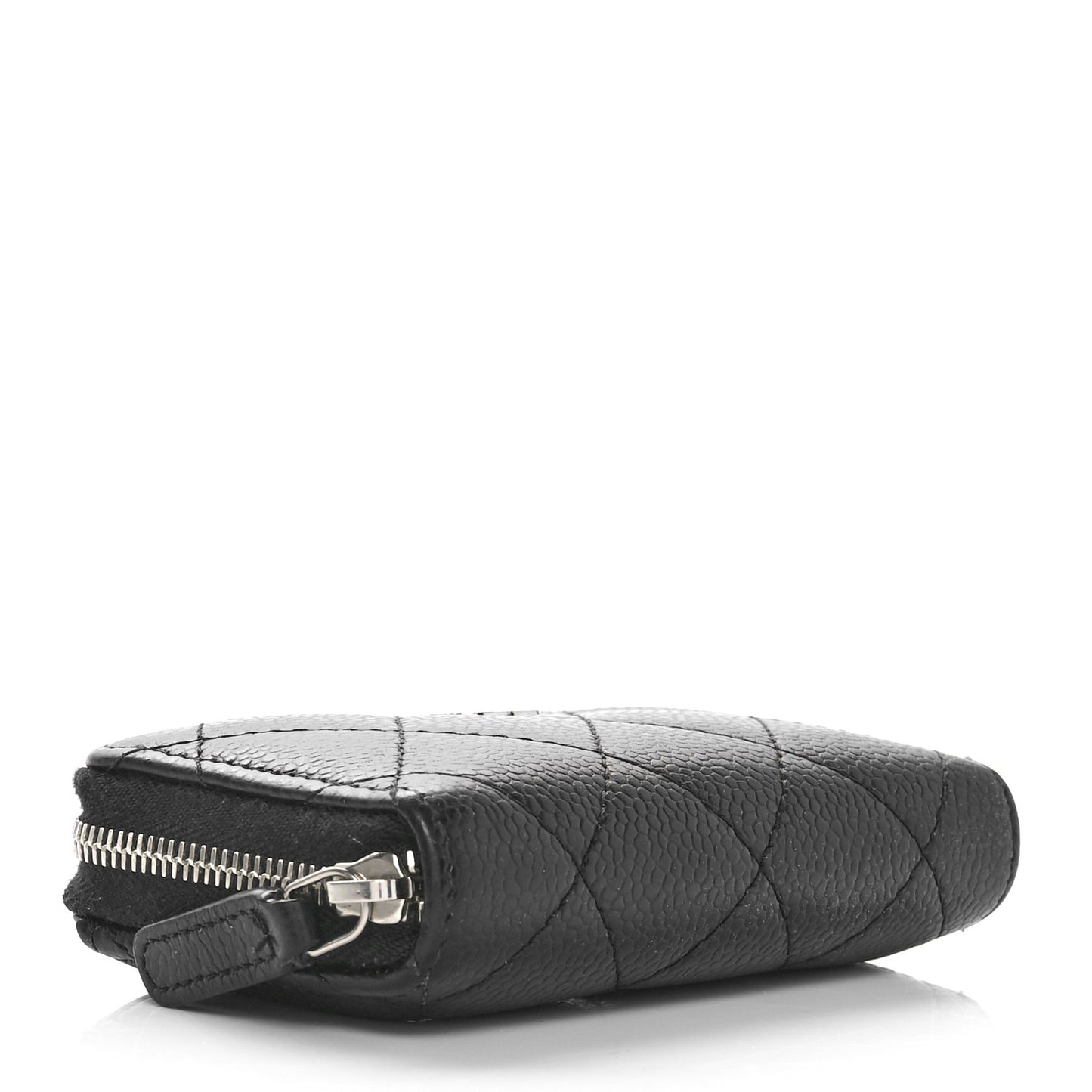 Caviar Quilted Zip Coin Purse Black