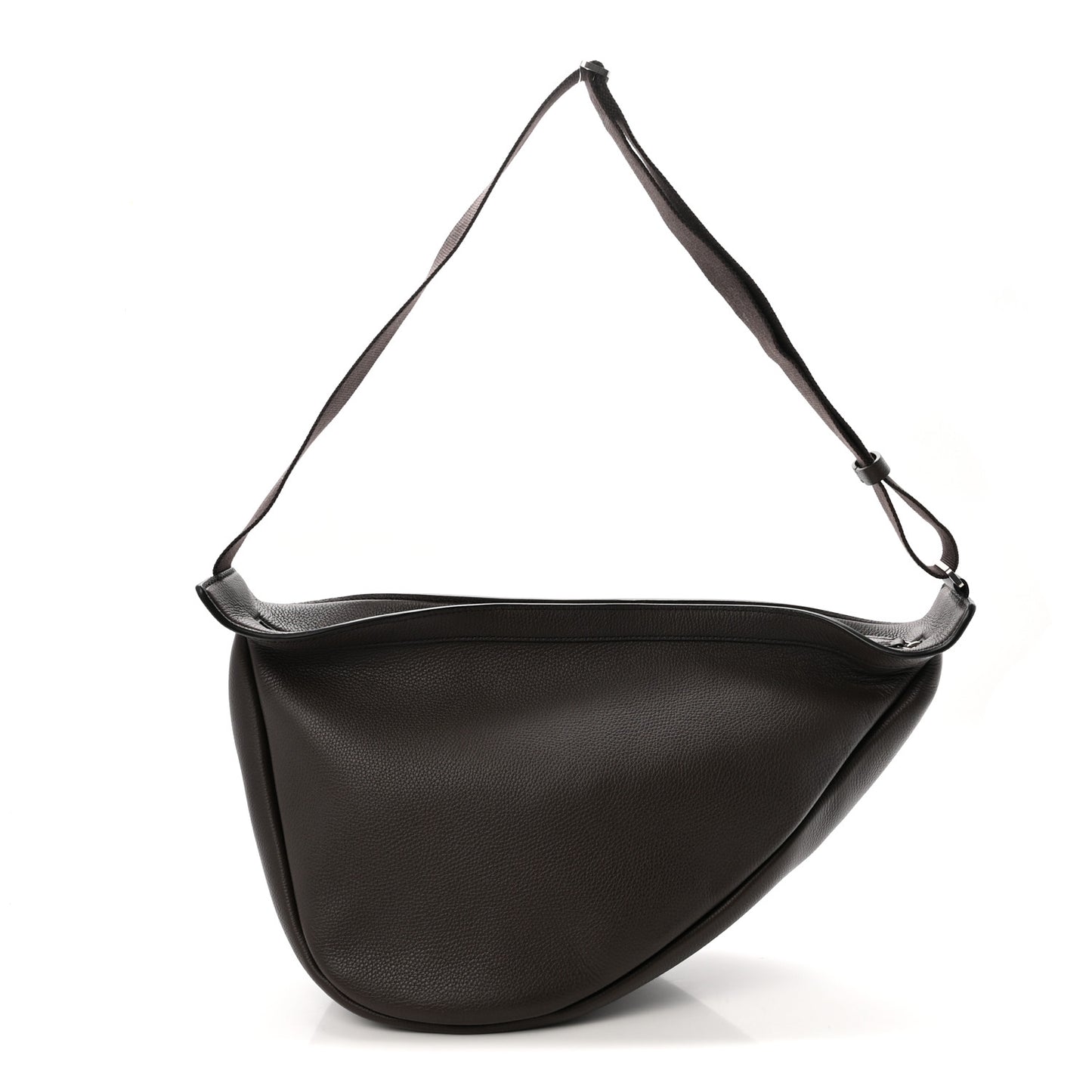 Grained Calfskin Large Slouchy Banana Bag Brunette