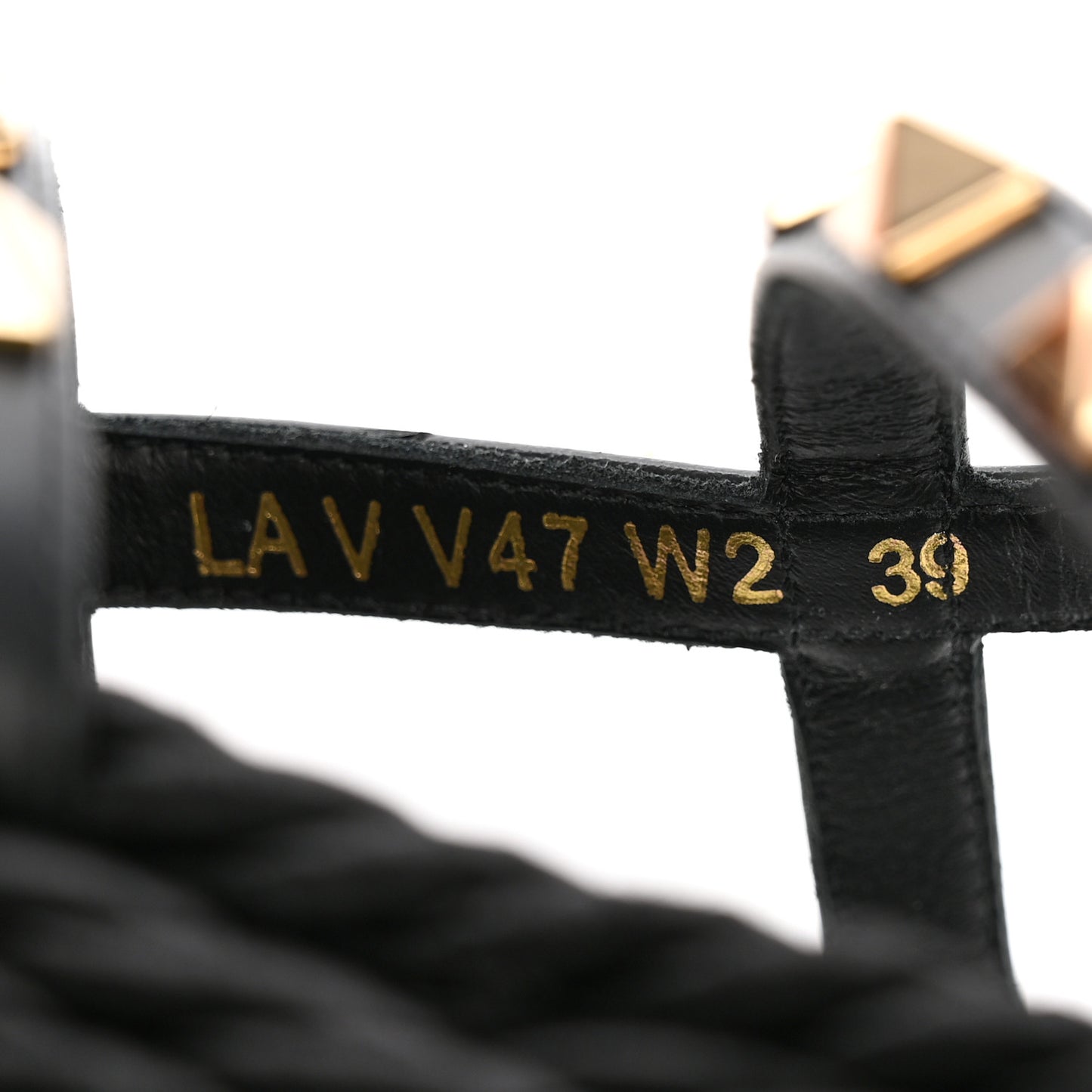 Calfskin Rockstud Ankle Strap Torchon Espadrille Caged 30/55mm Sandals 39 Black