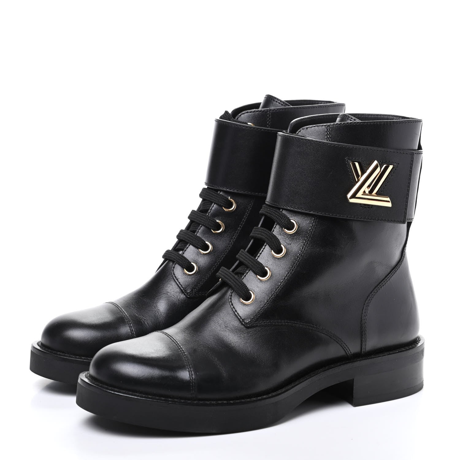 Louis Vuitton Calfskin Wonderland Ranger Boots 35 Black 3 of 9