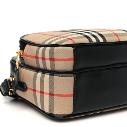 Burberry Calfskin Vintage Check Medium Camera Bag Archive Beige 7 of 8