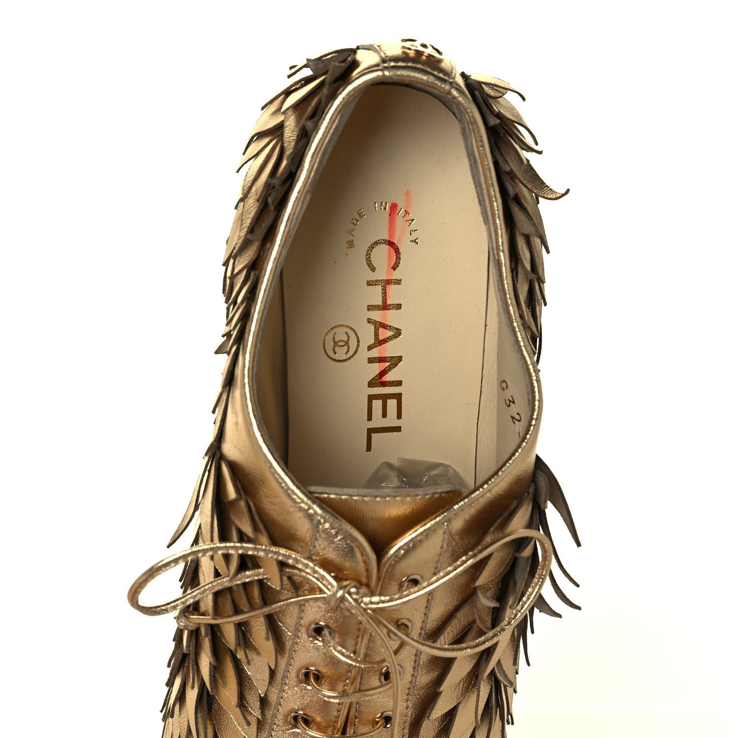 Lambskin Lace Up Oxfords 39 Gold