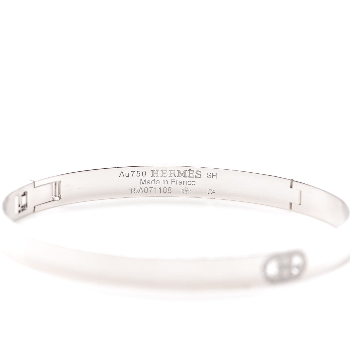 18K White Gold Diamond PM H D'Ancre Bracelet SH
