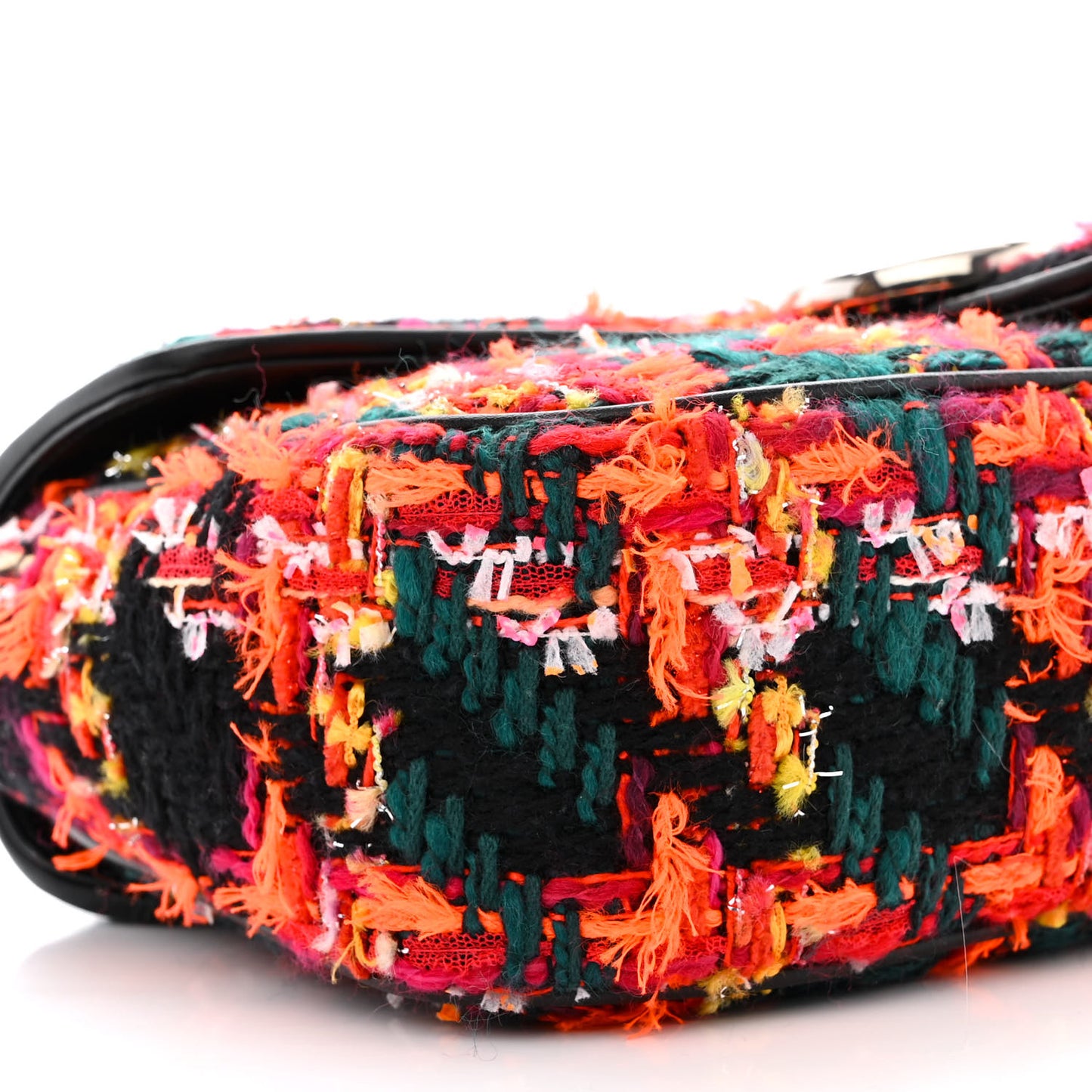 Tweed Check Poule Calfskin Small GG Marmont Shoulder Bag Pink Petroleum Multicolor Black