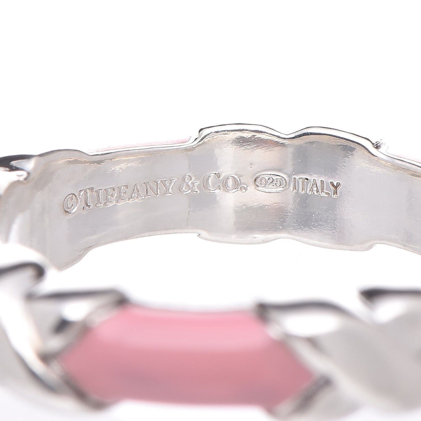 Sterling Silver Enamel Signature X Ring 52 6 Pink