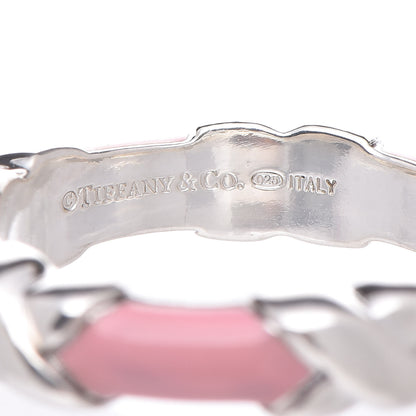 Tiffany Sterling Silver Enamel Signature X Ring 52 6 Pink 4 of 4