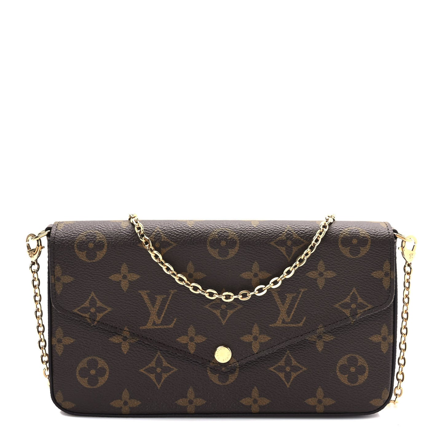 Monogram Pochette Felicie Chain Wallet Fuchsia