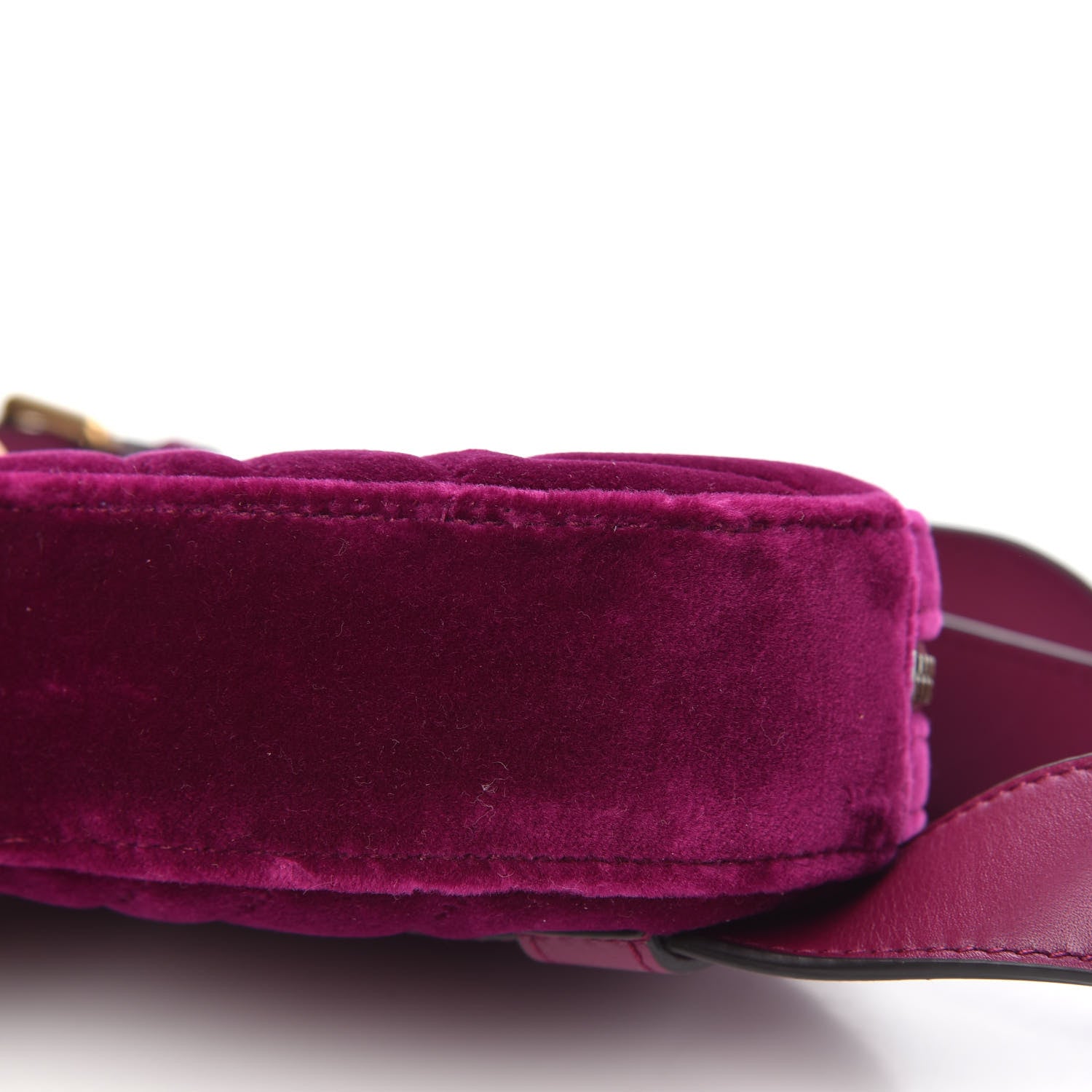 Gucci Velvet Matelasse GG Marmont Belt Bag 85 34 Fuchsia Violet Cyclamen 10 of 11
