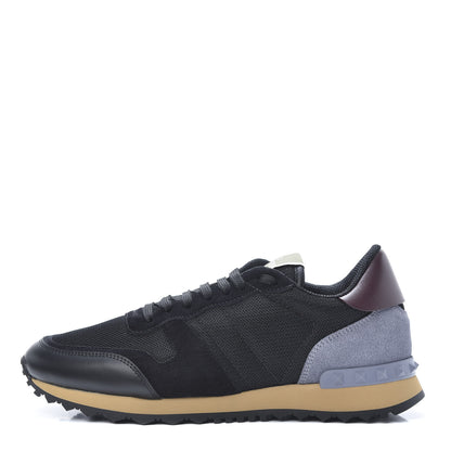 Valentino Garavani Nylon Suede Womens Rockrunner Sneakers 40 Black Multicolor 1 of 8