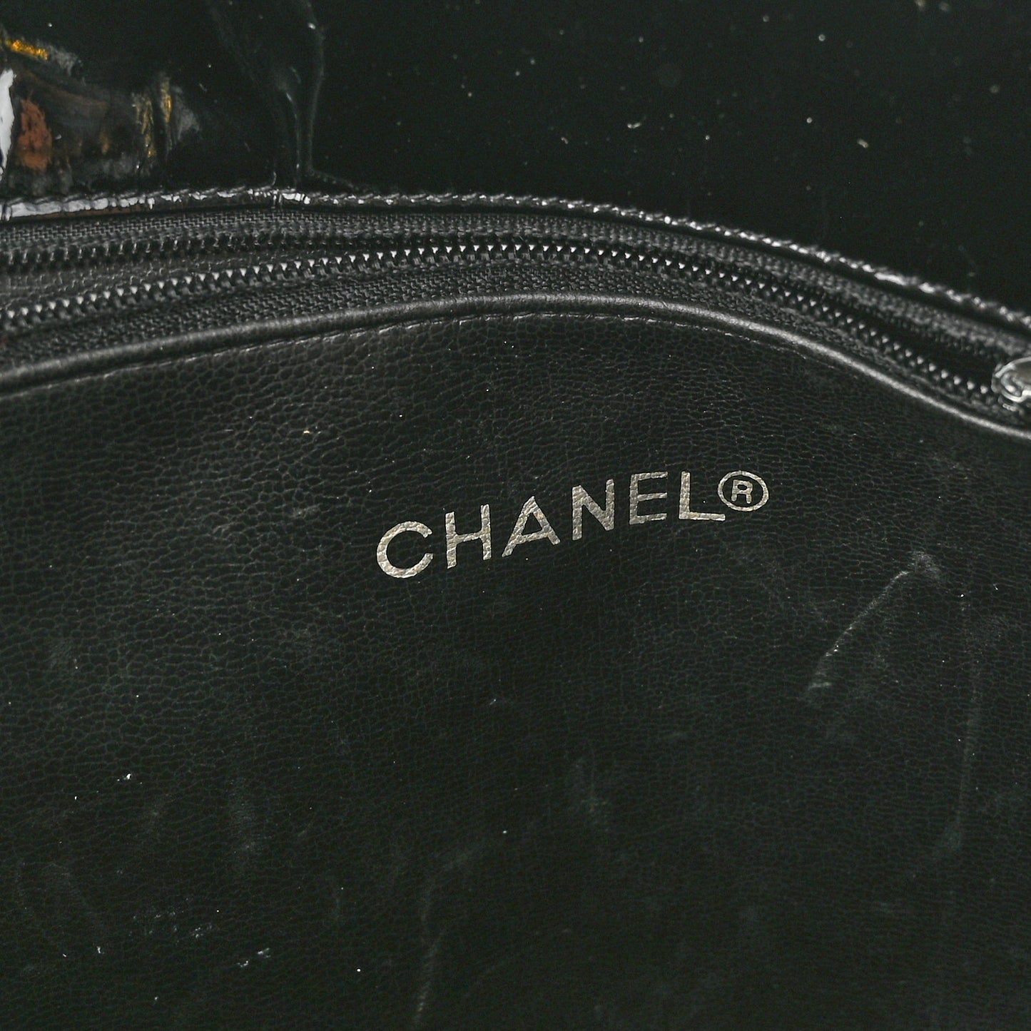 Patent Quilted CC Shoulder Bag Black