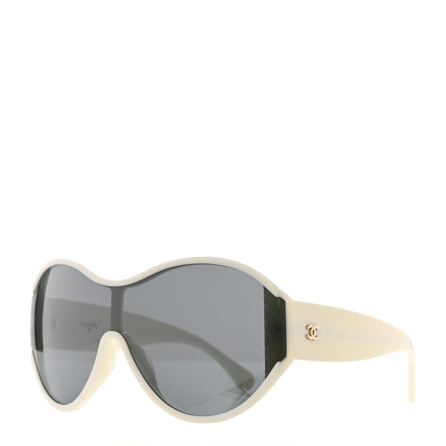 Chanel Acetate Mirror Shield Sunglasses 71476A White 1 of 7