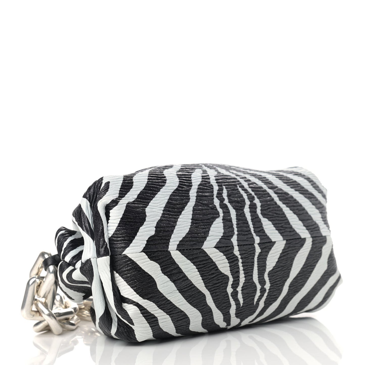 Nappa Zebra Print The Pouch Chain White Black